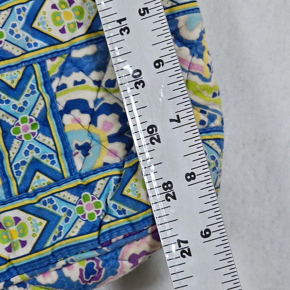 Vera Bradley Mediterranean Blue Quilted Cotton Tote Bag Paisley Toggle Closure - Picture 4 of 9